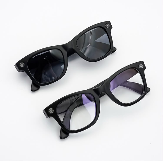 Smart Glasses GS4 MAX negros con lentes oscuros y transparentes