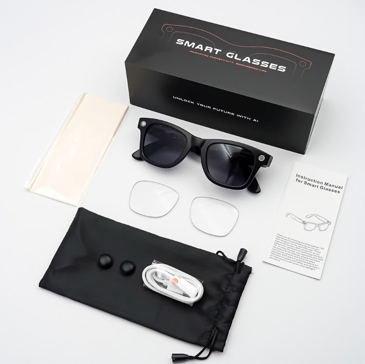 Smart Glasses GS4 MAX con accesorios incluidos