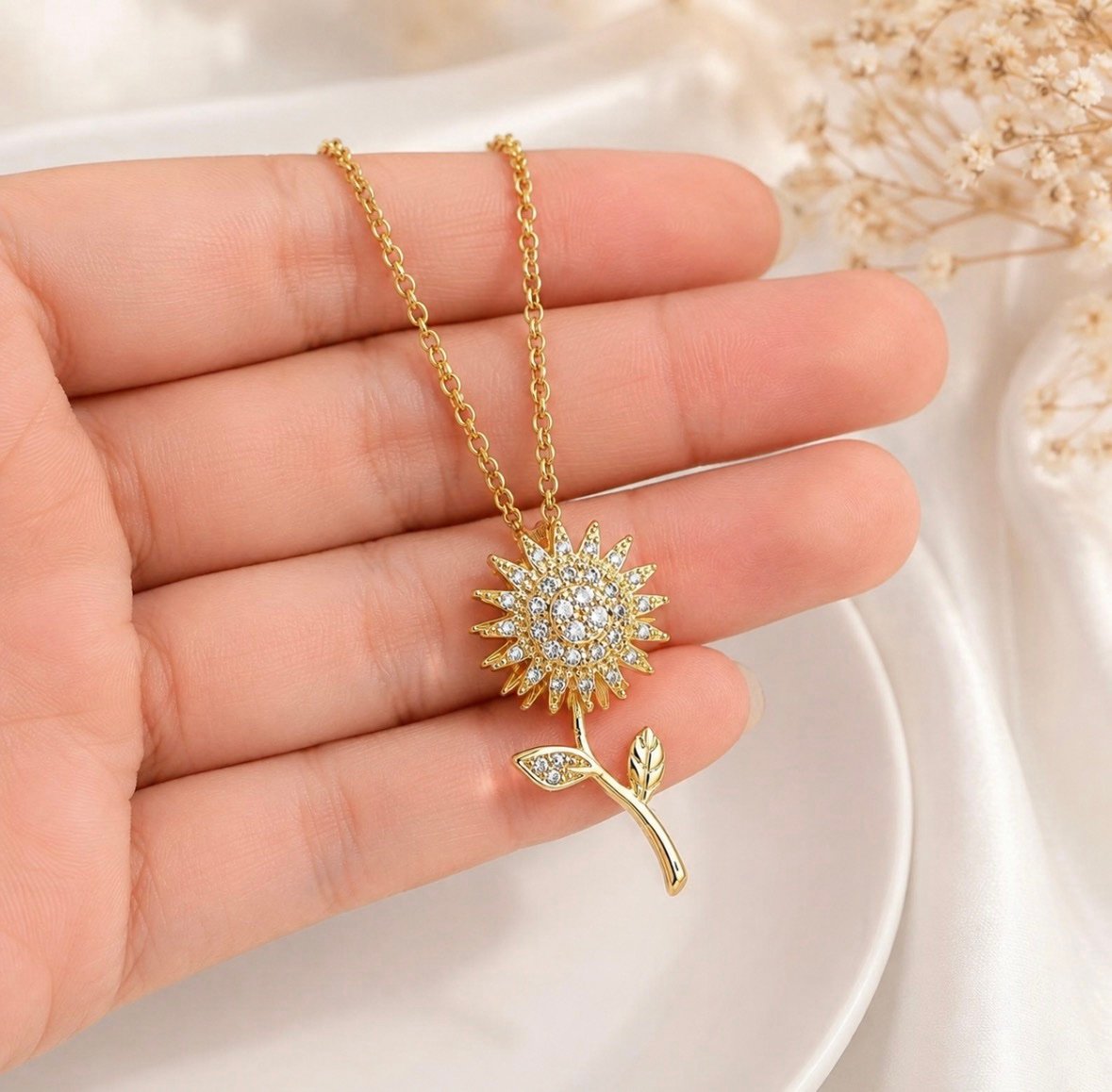 Collar de Girasol Giratorio